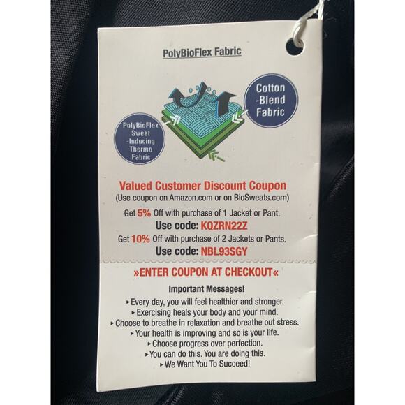 NWT BIO SWEAT Pants Womens Medium 8-10 Black Multi Purpose Sauna Suit WeightLoss - Picture 8 of 13